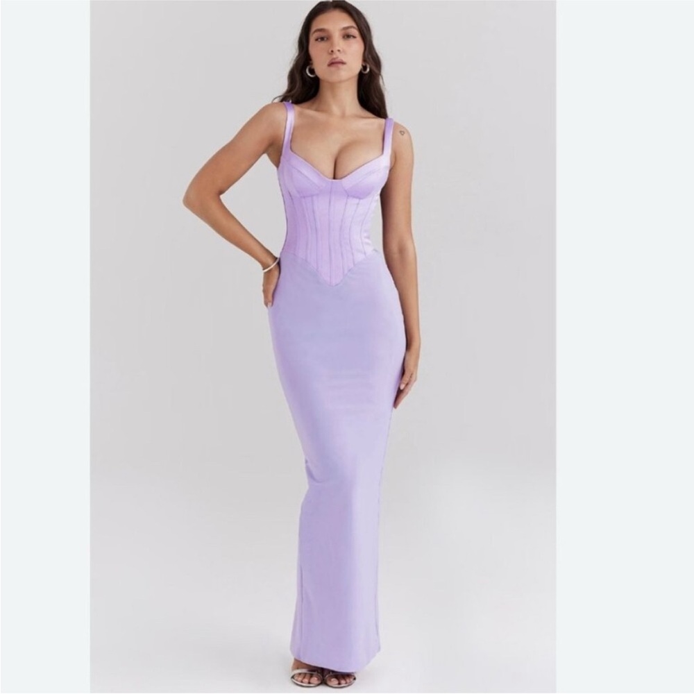 House of CB Lilac Corset Maxi Dress